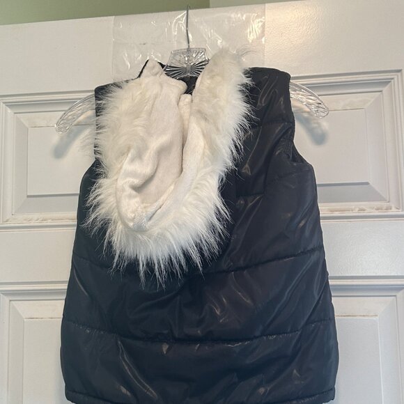 Place Girls Hooded Button Down Vest Size M7/8 Navy Polyester - Picture 4 of 9